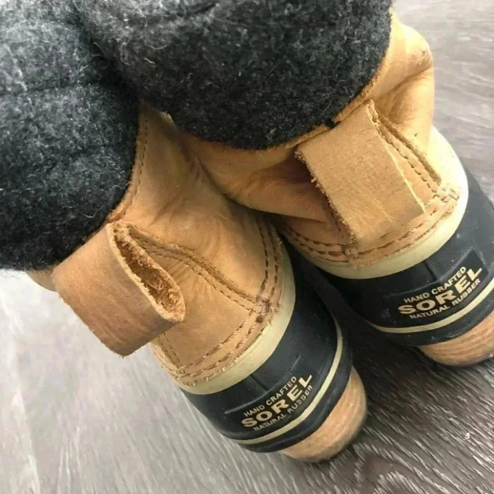 Sorel Slimpack II Lace Up Waterproof Duck Boots Black/Kettle: 6.5